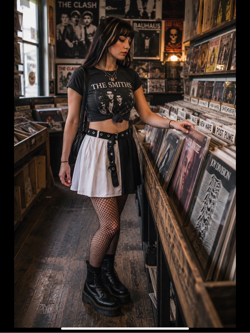Hot Topic Black & White Colorblock Pleated Mini Skirt Removable Grommet Belt 2X - Picture 12 of 15